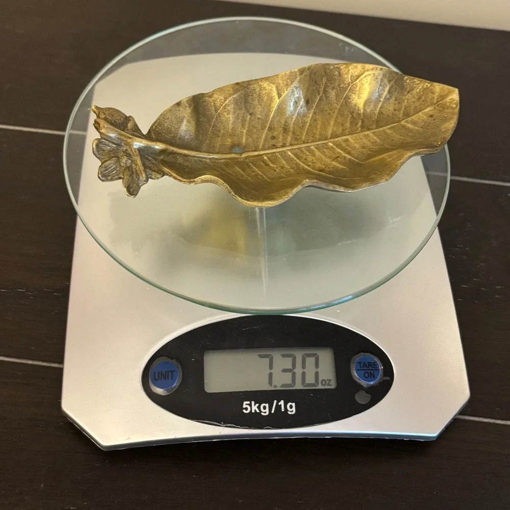 Vintage MCM Virginia Metal Crafters LEMON LEAF Brass Trinket Tray 3-59 VMC 1951